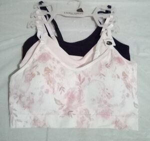 Laura Ashley Floral and Black Camisole Trio